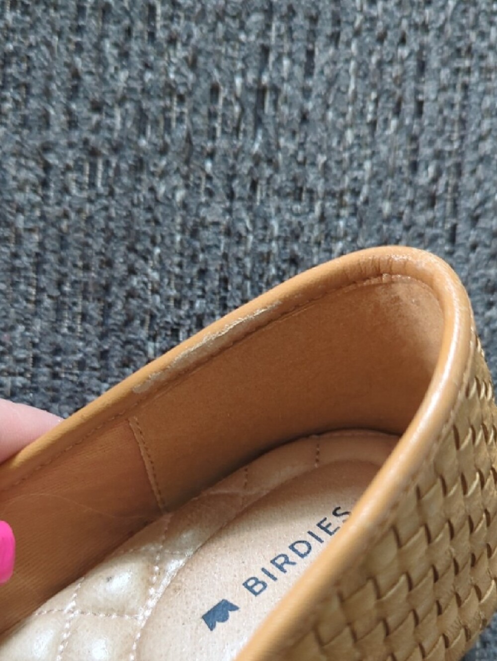 Birdies Tan Woven Pointed-Toe Flats with Bow - Picture 6 of 8
